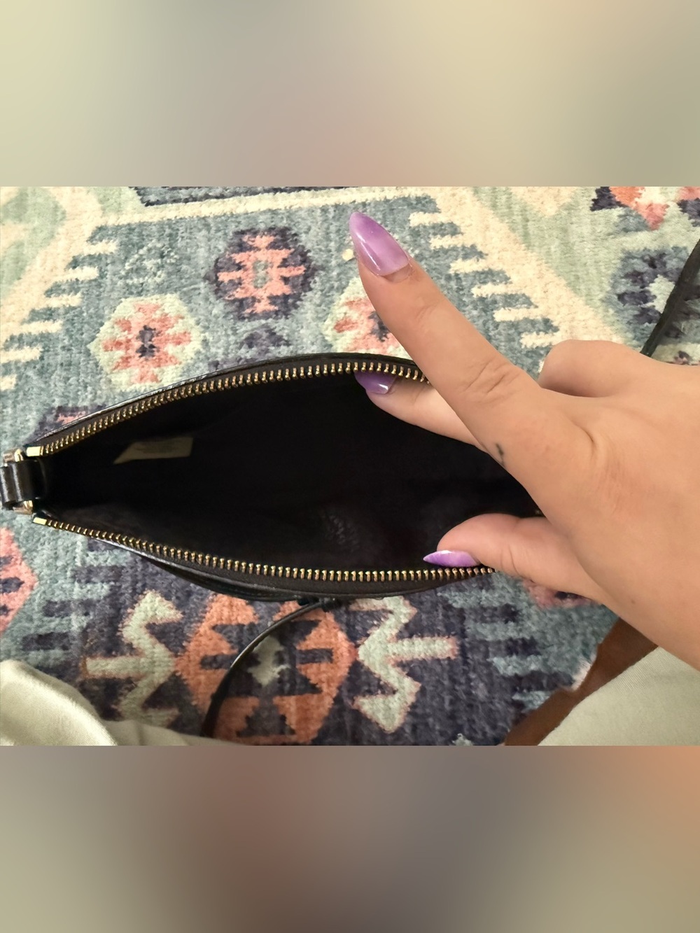 kate spade Black & White Checkered Crossbody Bag - Picture 3 of 3